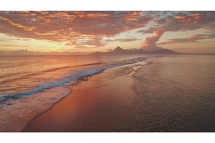 Sunset colors the sky and sea of, a Nature Photo by Goinyk