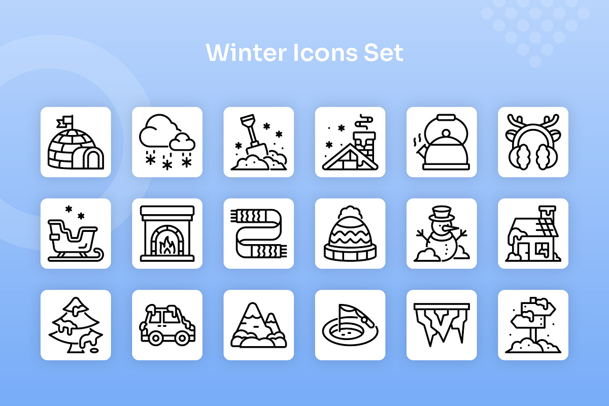 Winter Icons Set - Line, an Outline Icon by Kmg Design (Photo 2 of 3)