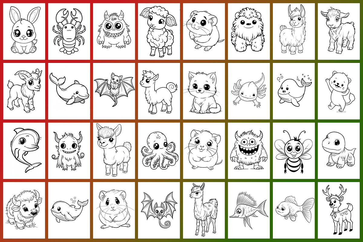 Cute Animals Coloring Page, a Graphic by Forhadx5 (Photo 5 of 12)
