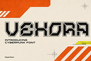 Vexora - Cyberpunk Display Font, a Sans Serif Font by PaperMoon (Thumbnail 1 of 13)