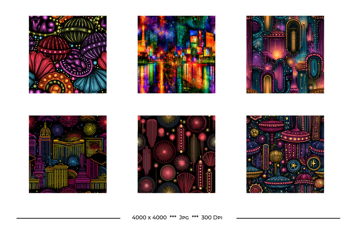 Neon Lights and Signs Retro Art, a Pattern Graphic by karenfoleyphoto (Photo 7 of 9)
