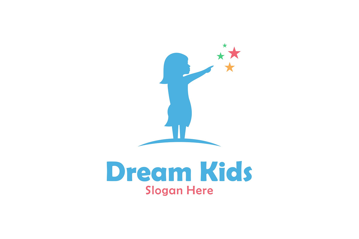Little Girl Dream Illustration Logo, a Branding & Logo Template by ika trisiana