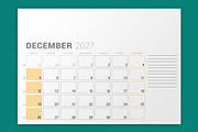 Modern 2027 Vector Calendar EPS, a Texture Illustration by mikhailmorosin (Thumbnail 4 of 4)