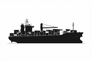Ocean Ship & Boat Vector Silhouettes, an Illustration by jahid234 (Thumbnail 2 of 9)