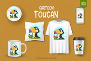 Cute cartoon toucan. Tshirt, PNG., an Animal Illustration by KENO Mascots (Thumbnail 3 of 4)