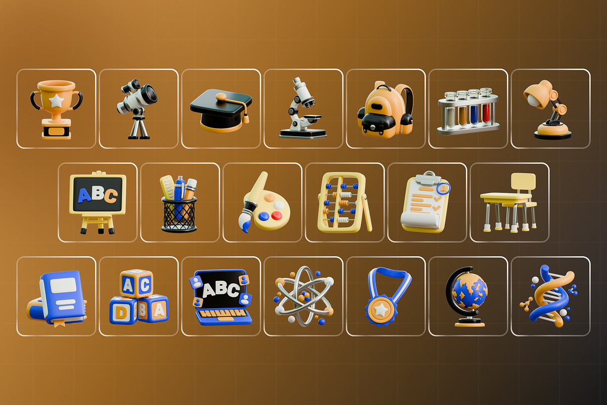 Student Tools 3D Illustration Pack, an Object 3D Model by Haps Space (Photo 4 of 4)