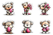 Whimsical Easter Teddy Bear Clipart, an Illustration by CreationArt (Thumbnail 3 of 6)