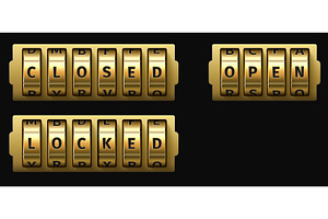 Realistic dial code lock with words, an Object Illustration by Vectorbuum