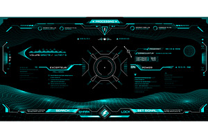 Hud aim target screen, a Technology Illustration by Vector Tradition