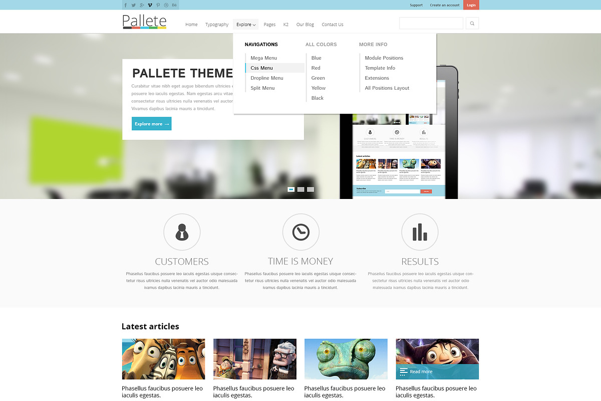 Pallete Theme PSD, a Websites & App Template by Florin Constantin (Photo 2 of 5)