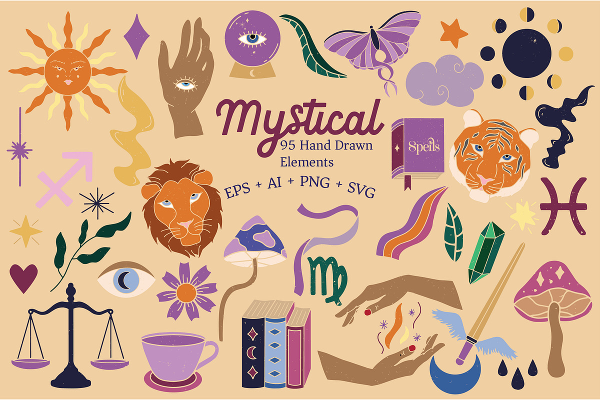 Celestial Retro Clipart Bundle, an Object Illustration by Ginny and Sam (Photo 6 of 8)
