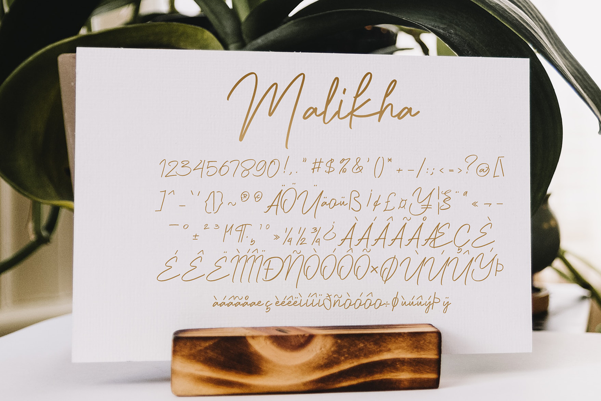 Malikha - Handwritten Script Font, a Script Font by overlaytemplates