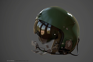 High Poly - Helmet Helicopter