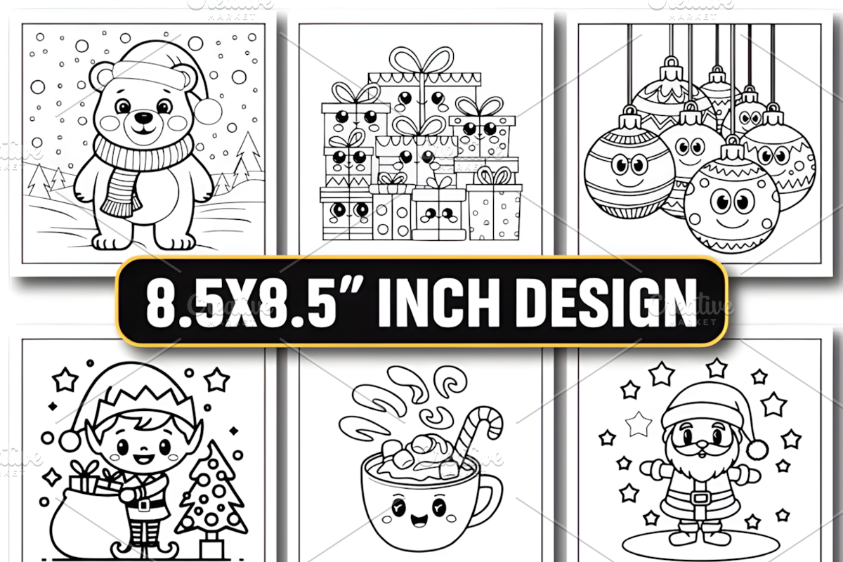 Bold Easy Cute Christmas Coloring, a Seasonal Illustration by Coco Bloom (Photo 4 of 6)