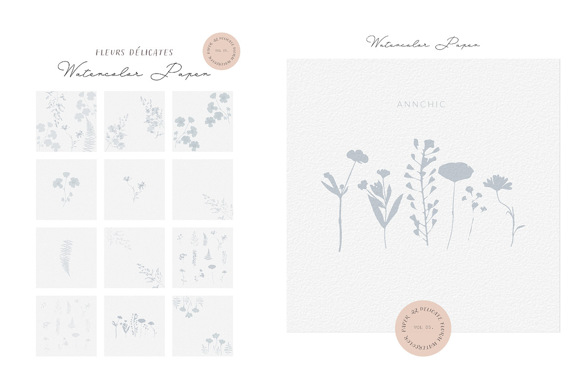 BUNDLE Floral watercolor paper, a Texture Illustration by Anna Sokol (Photo 48 of 71)