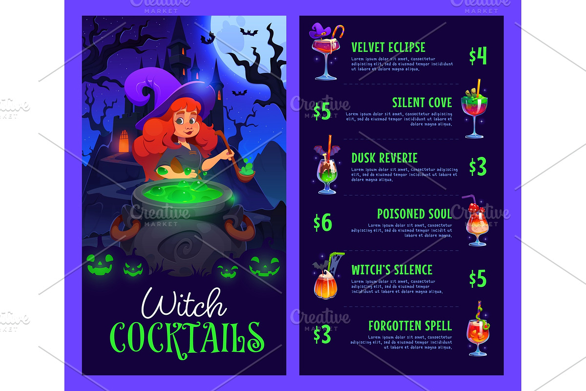 Happy Halloween holiday menu, a Seasonal Illustration by Seavector Studio (Photo 3 of 3)