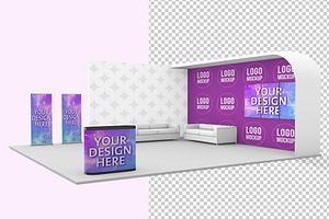 Exhibition Stand With Sofas Mockup