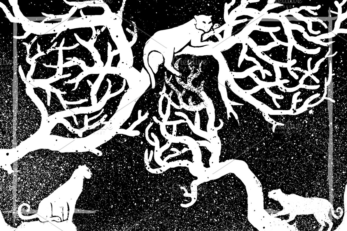 Leopard at night  | T-Shirt design, an Animal Illustration by Design by sebrodbrick (Photo 2 of 2)