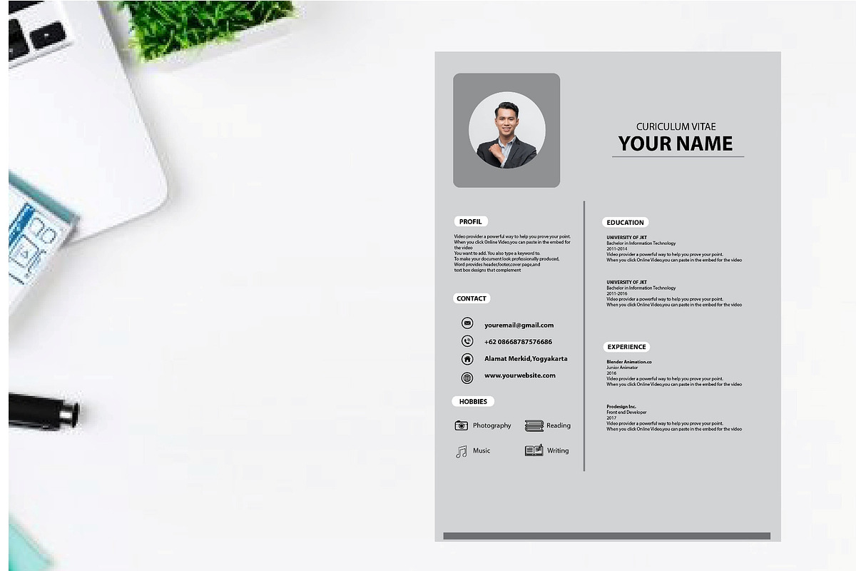 Modern Resume CV Template, a Resume Template by dulchaer29
