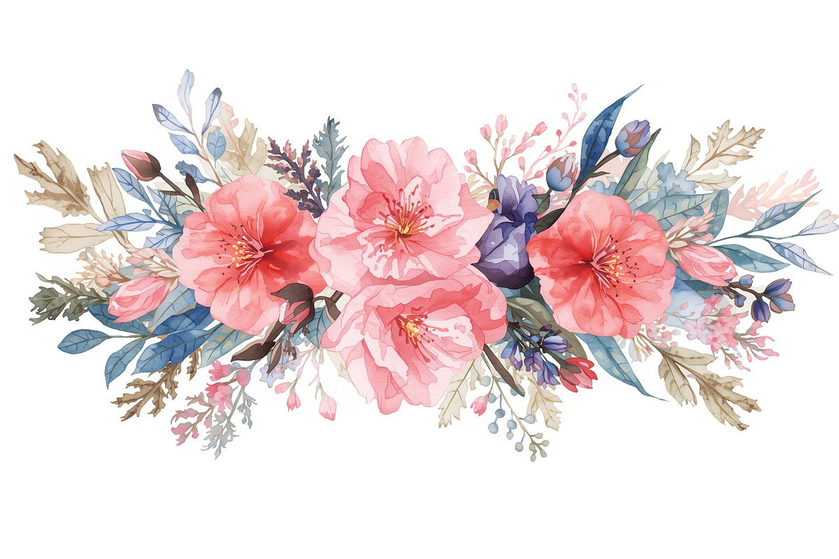 Watercolor Floral Bouquet Set, an Illustration by Creativeshirt (Photo 7 of 11)
