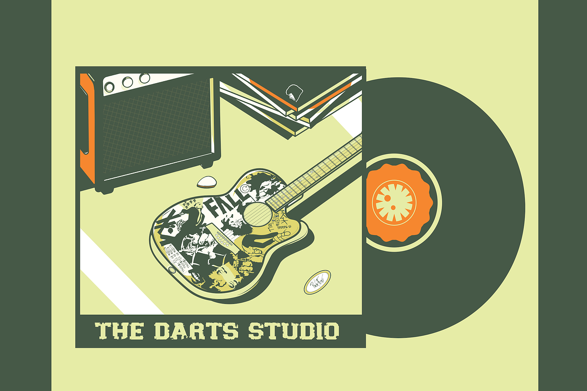 Like a rock Star album cover, an Object Illustration by Darts Lines (Photo 2 of 7)