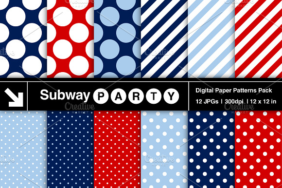 Navy, Red & Blue Dots & Stripes preview 3