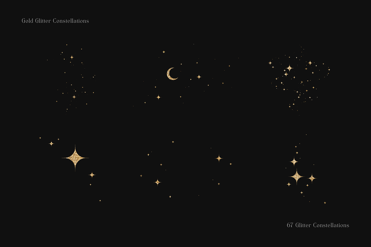 67 Gold Glitter Constellations, an Object Graphic by Ksuview (Photo 9 of 12)