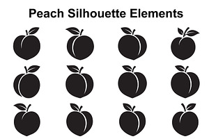 Peach Fruit Silhouette Collection