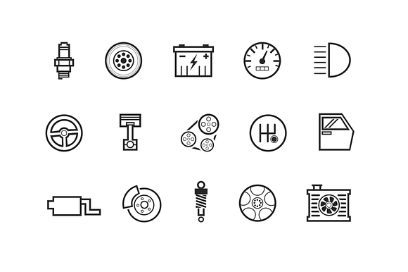 15 Automobile and Car Icons preview 4