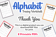Alphabet worksheet, Tracing letters, an Education Illustration by TukTuk Design (Thumbnail 4 of 4)