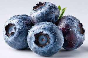Juicy Blueberries Fresh and Dewy Clo, a Photo by Pixeness Studio