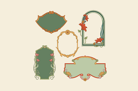 Cream Art Nouveau Frame Illustration, a Decorative Illustration by graphicook