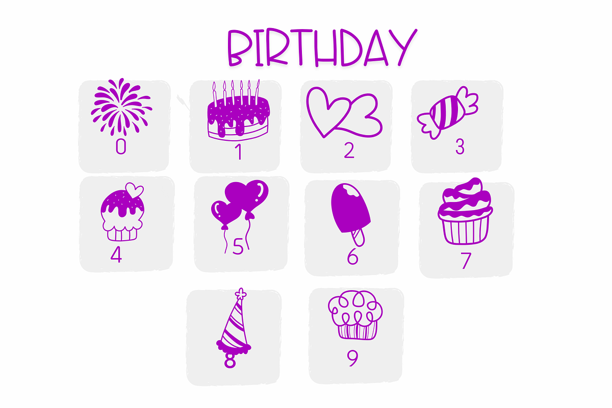Birthday | Symbols Fonts preview 4