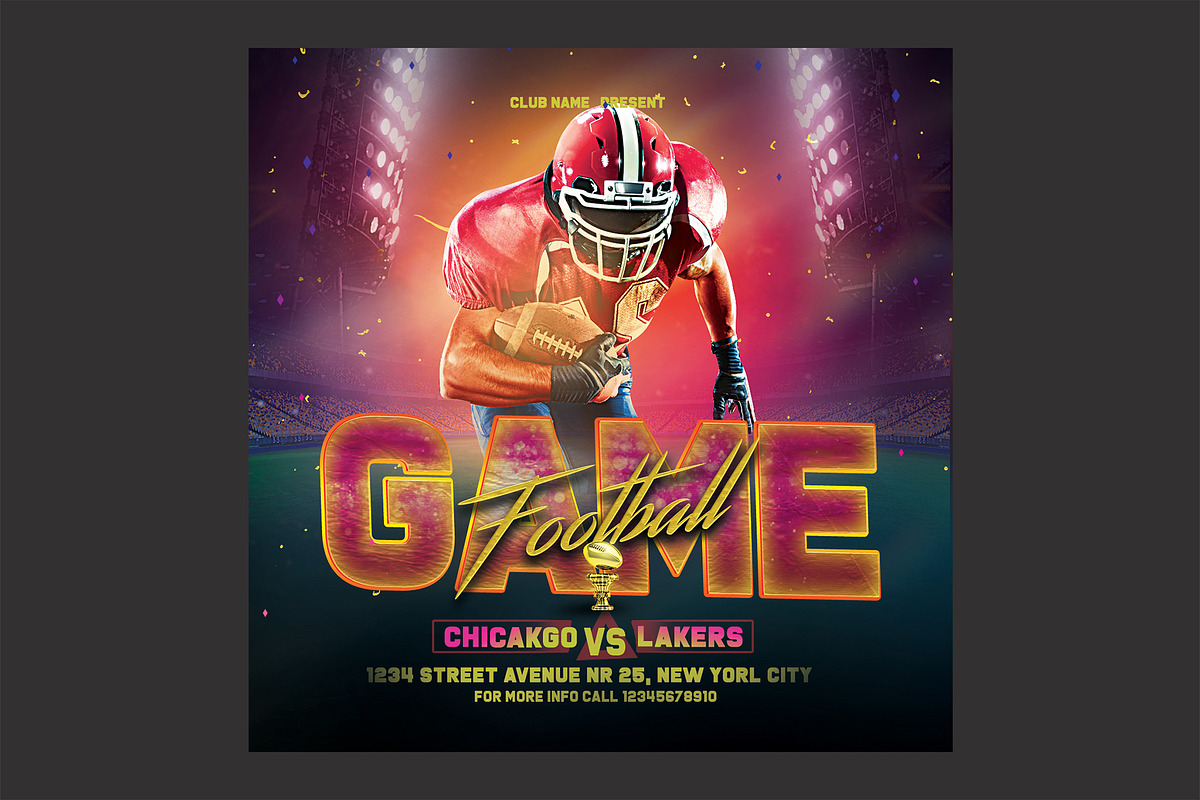Football Flyer, a Flyer Template by DSGraphicDesign (Photo 1 of 2)