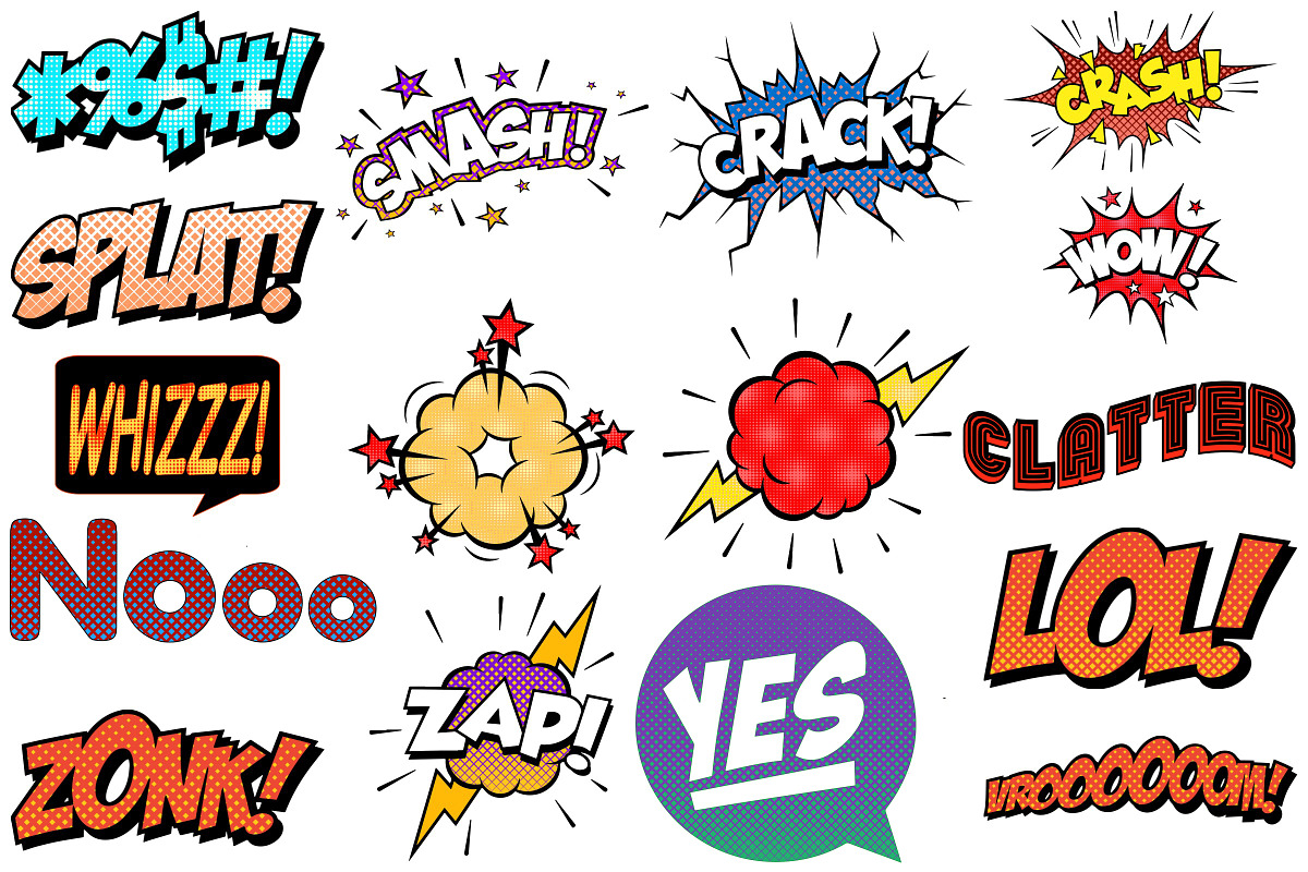 Superhero Comic Speech Bubbles, an Illustration by FrankiesDaughtersDesign (Photo 3 of 6)