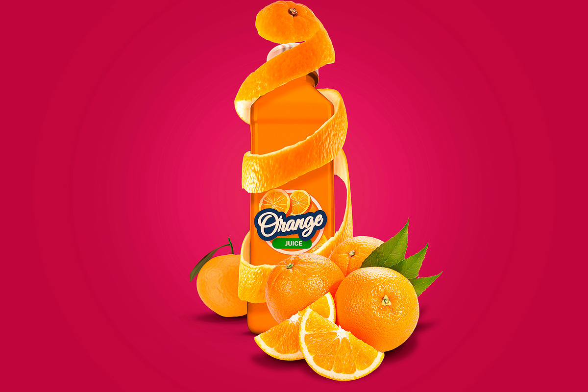 Bottle Juice Mockup Advertising, a Mockup by rogeriomarcos (Photo 3 of 11)
