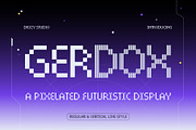 Gerdox – Pixelated Futuristic, a Sans Serif Font by Drizy (Thumbnail 1 of 10)