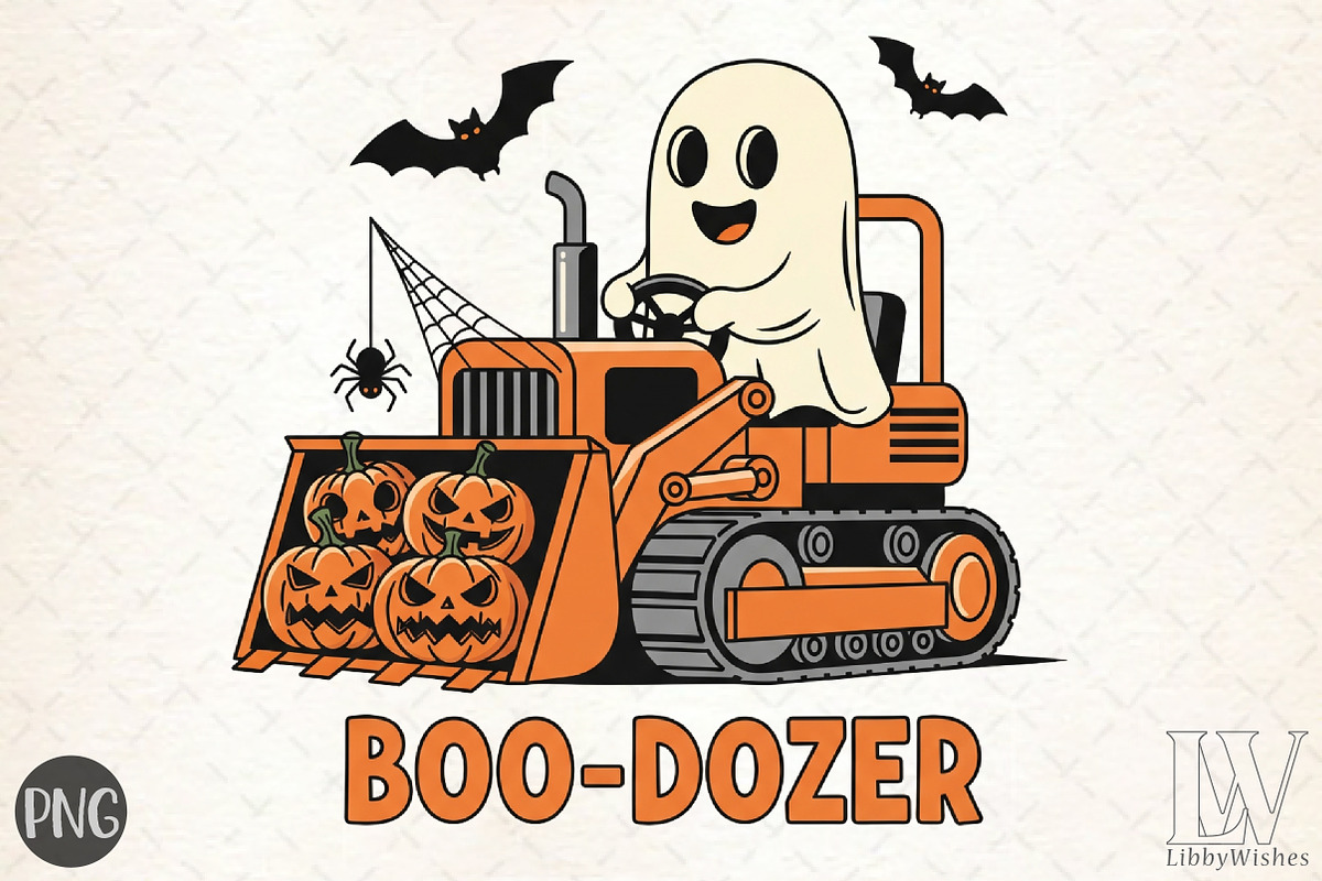 Boo Dozer Ghost Png, Boys Fall Hallo, an Illustration by Libby Wishes (Photo 1 of 6)