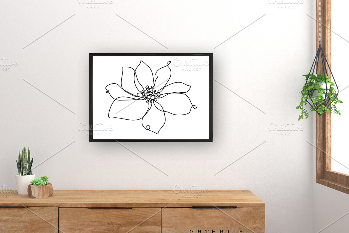 Anemone Digital Print. Line Art, a Background Graphic by Sunset&Sea Design (Photo 1 of 3)