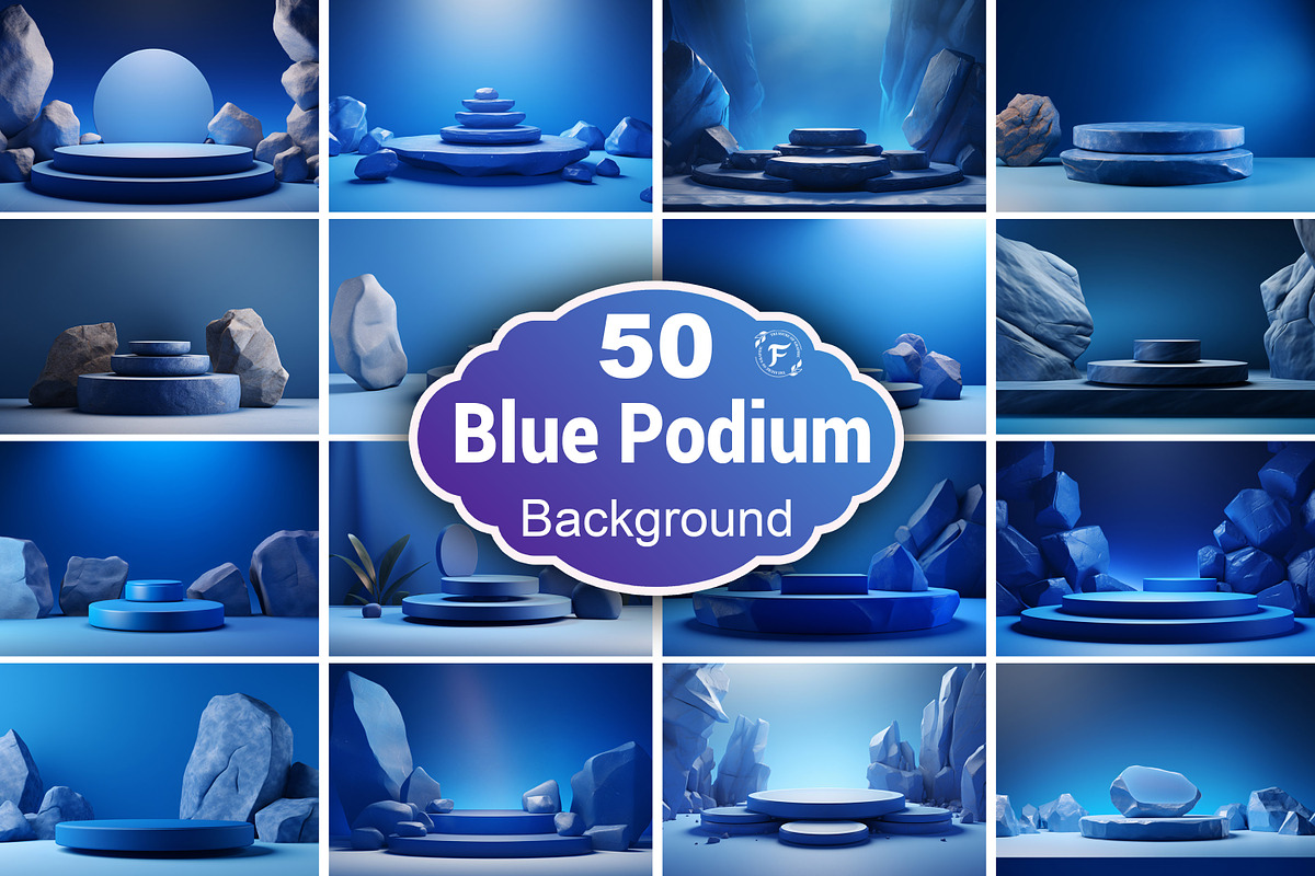 Blue Podium Background, a Background Graphic by Forhadx5 (Photo 1 of 4)