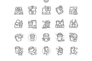 Coffee To Go Line Icons