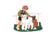Happy, cute children farmers set, a Person Illustration by PaperTrident (Thumbnail 2 of 9)