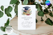 Book Lover Grad Invite Class of 2026, an Invitation Template by Digital_Mind (Thumbnail 1 of 3)