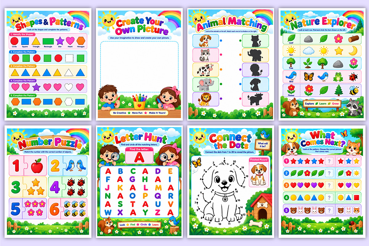 Children's Activity Book | Puzzles, a Stationery Template by Mustafiz (Photo 3 of 4)