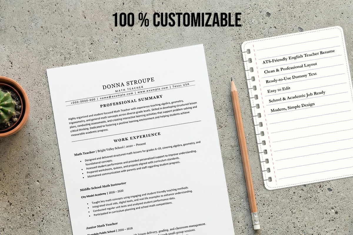 ATS Resume for Math Teacher, a Resume Template by SmmrDesign (Photo 4 of 7)