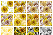 Sunflower Patterns Collection, a Pattern Graphic by ilonitta (Thumbnail 3 of 16)