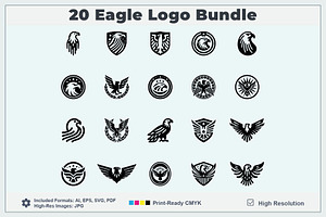 Eagle Bundle Vector Logo, a Branding & Logo Template by Vectorium Studio