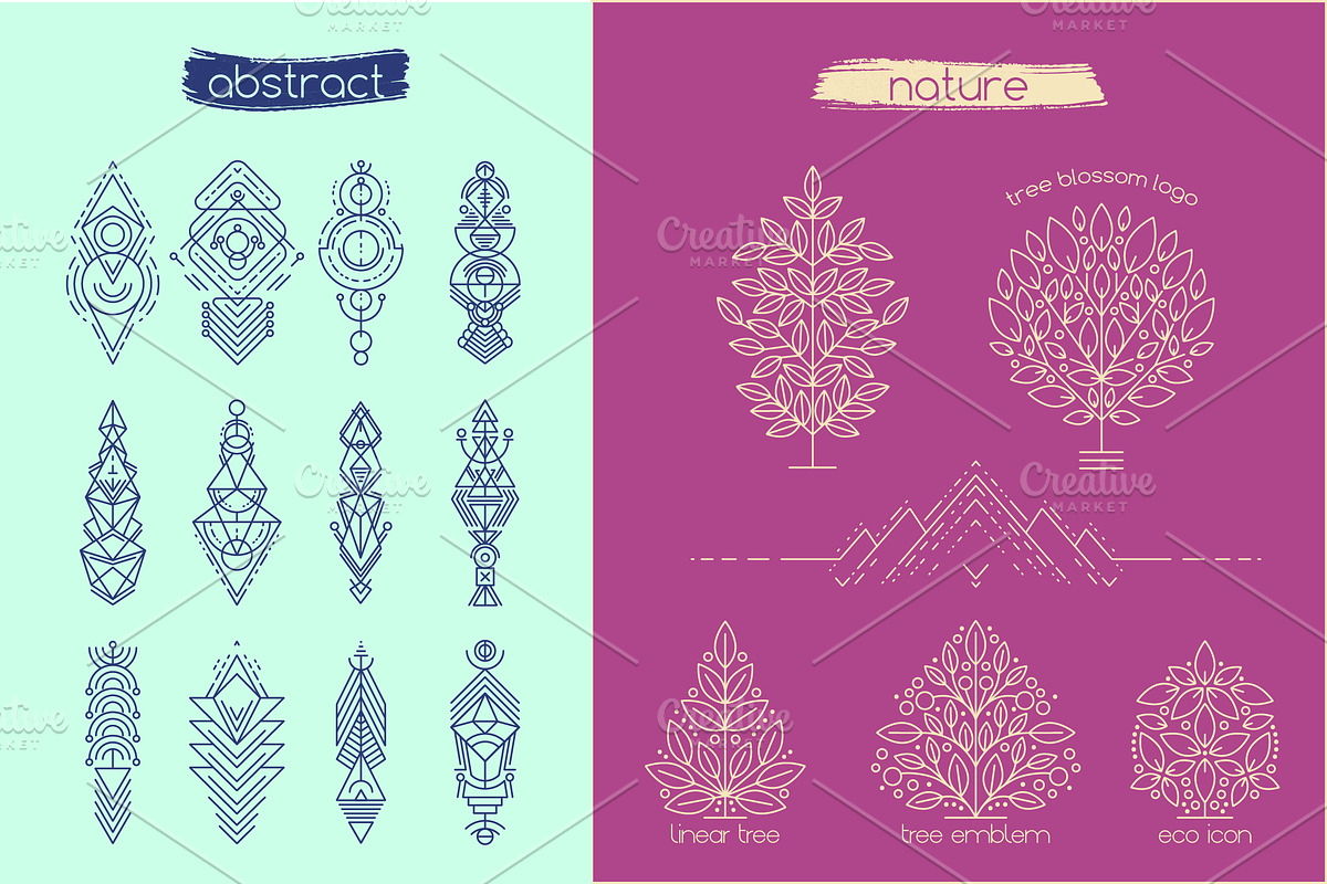 Zenline Set: Vector Linear Emblems#2, an Object Graphic by Moo Graphics (Photo 2 of 5)