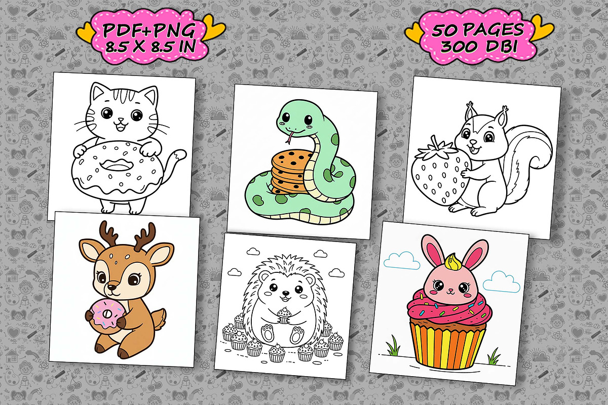 Little Cuddles Cute Coloring Book, an Illustration by one-touch (Photo 2 of 4)