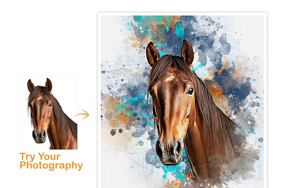 Watercolor Manipulation Horse Effect, an Action Add-On by MRI STUDIO (Photo 7 of 14)
